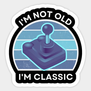 I'm not old, I'm Classic | Joystick | Retro Hardware | Vintage Sunset | '80s '90s Video Gaming Sticker